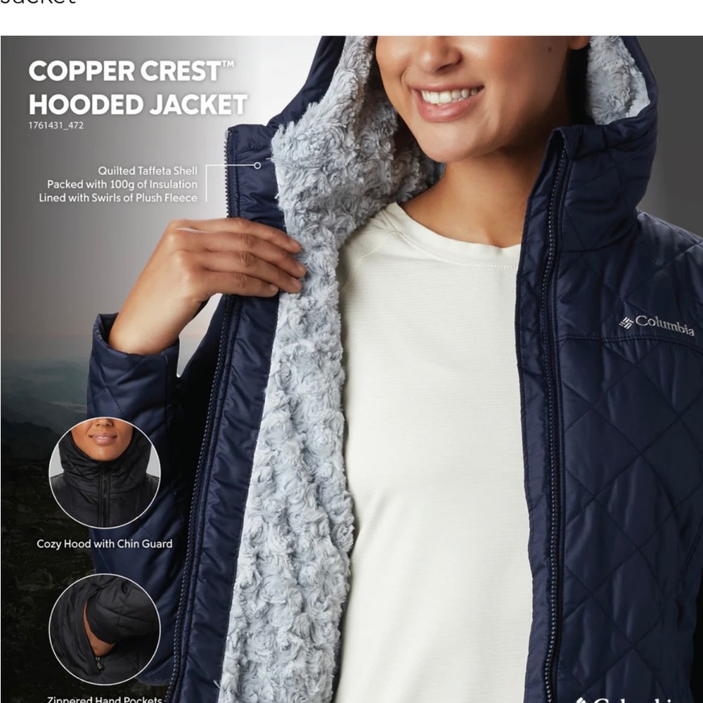 Columbia Women's Copper Crest Navy Hooded Jacket